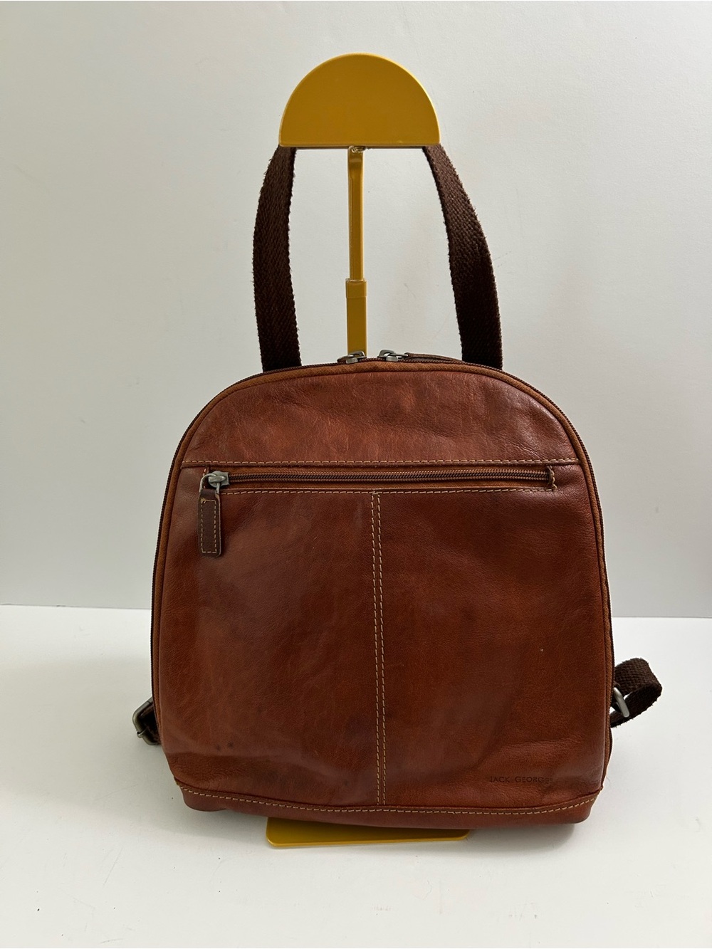 Jack Georges Small Voyager Convertible Leather Backpack - project bag. Unisex